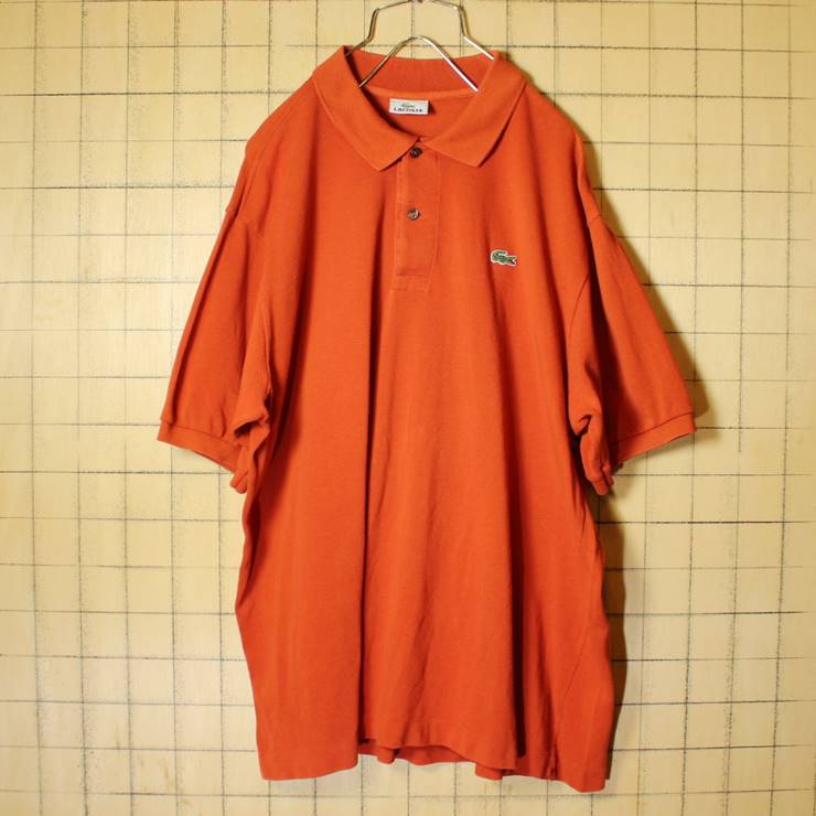 ビッグサイズ フレンチラコステ Lacoste 半袖 ポロシャツ オレンジ メンズXL相当 ワンポイント フランス企画 古着 022620ss40