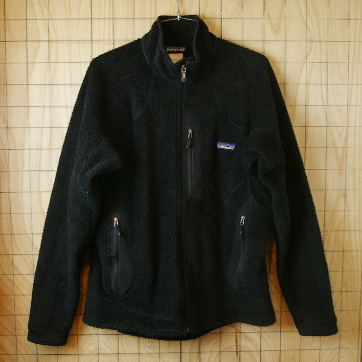 【patagonia】古着ブラック(黒)アウトドアPOLARTECフリースR2ジャケット|メンズMサイズ