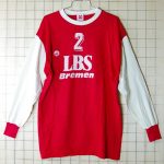 古着ドイツ製LBS Bremenレッド(赤)コットン100%長袖Tシャツ【PALME】