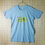 古着USA(アメリカ)製水色(ライトブルー)メンズパックマンプリントTシャツ【5050】