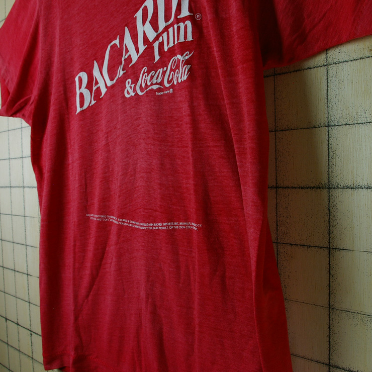 古着USA(アメリカ)製80'sレッド(赤)BACARDIrum(バカルディラム)Coca-Cola(コカコーラ)メンズTシャツ – ataco  garage blog
