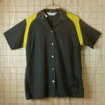 【ビンテージ】古着USA(アメリカ)製半袖ブラウン(茶)Fleetguardボーリングシャツ【Hilton(ヒルトン)】