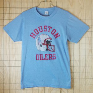 【ビンテージ】古着メンズUSA(アメリカ)製80'sブルー(水色)HOUSTON-OILERS(ヒューストン オイラーズ)Tシャツ【Champion(チャンピョン)】