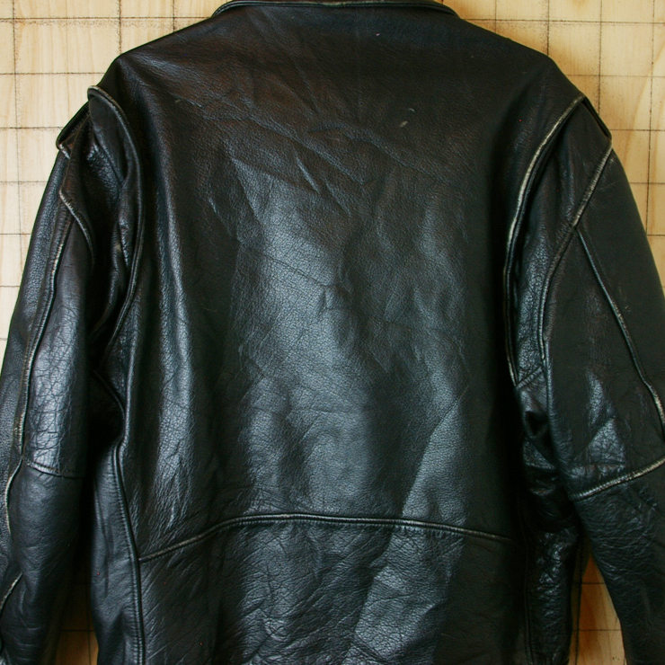 古着本革ブラックレザーライダースジャケット【FIRST Genuine Leather 