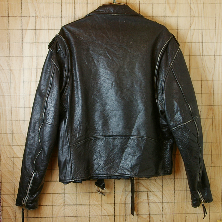 古着本革ブラックレザーライダースジャケット【FIRST Genuine Leather 