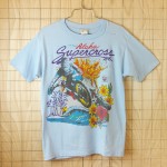 古着80sメンズUSA(アメリカ)製ライトブルー(水色)AlohaSupercross86両面プリントTシャツ【SELEC-T】