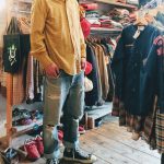 70s Brent Button Down Check Shirt & Levis501xx & PF-FLYERS Canvas sneakers