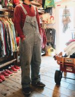 USA KEY Imperial Hickory Overalls & Thermal Shirts & USA Converse Leather Sneaker