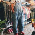 60s Sears Denim Overall & MAGIC MOUNTAIN Print T-shirt & Puma Suede Sneaker