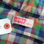 70s Levis Green & Blue Checked Lightweight Flannel Shirt