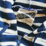 French Marine Border Hooded Pullover Knit Sweater