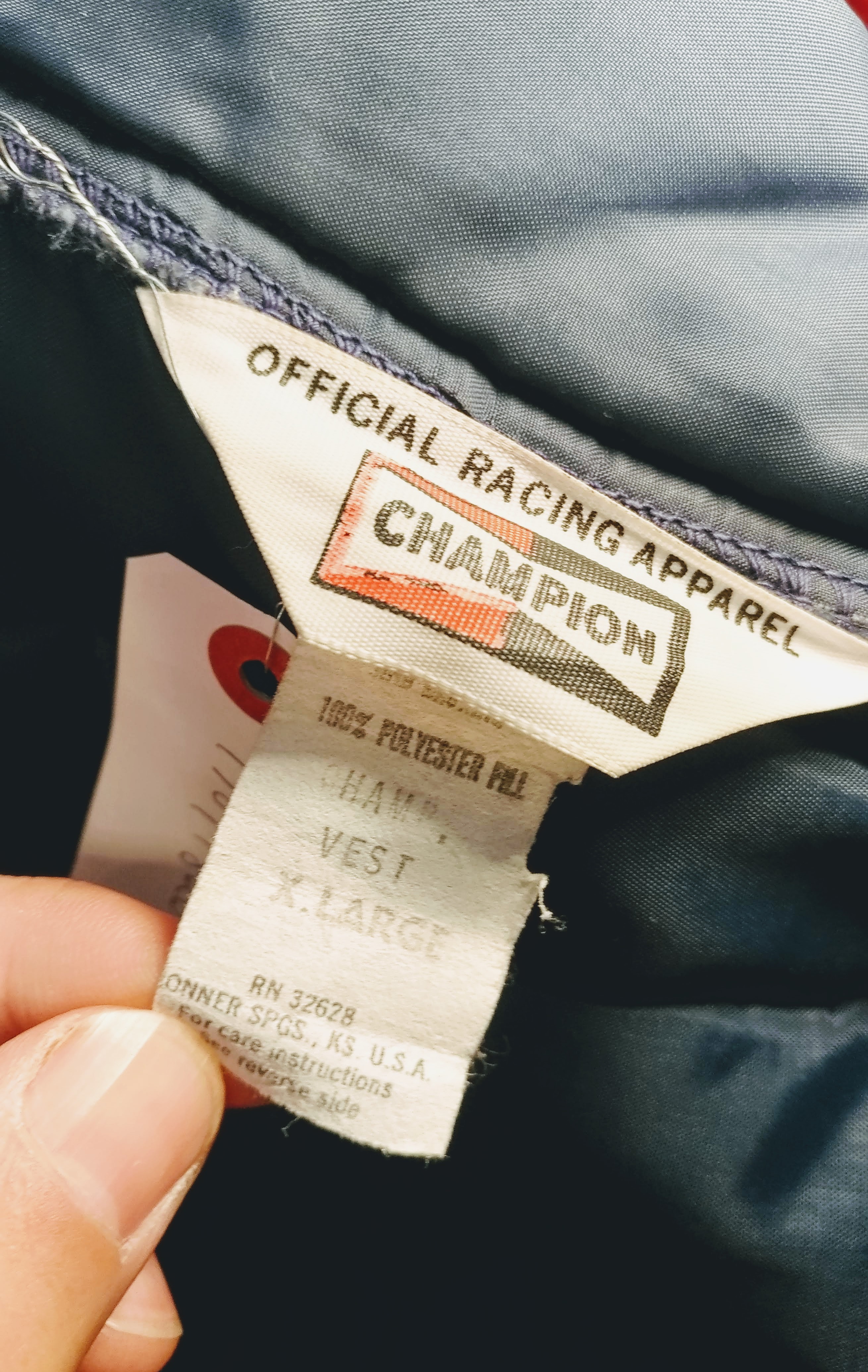 80s ビンテージ　Champion Plug 中綿 レーシングベスト S