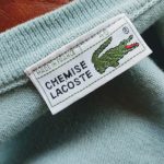 1970s French Lacoste Light Green Wool Cardigan