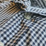 60s-70s Gingham check S/S Open Collar Shirt