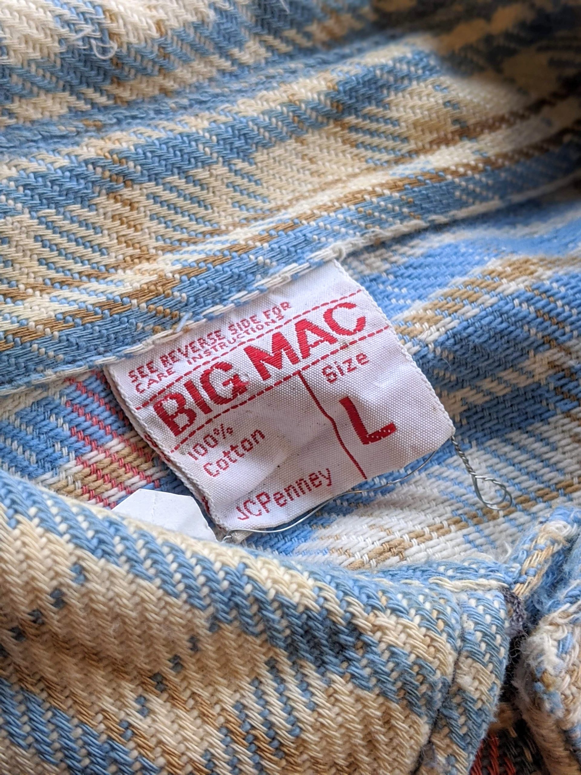 70年代 ジェイシーペニー J.C.Penney BIG MAC ビッグマック 半袖 ワークシャツ メンズM ヴィンテージ /eaa325480