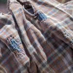 1950s-60s French Plaid Grandfather Shirt