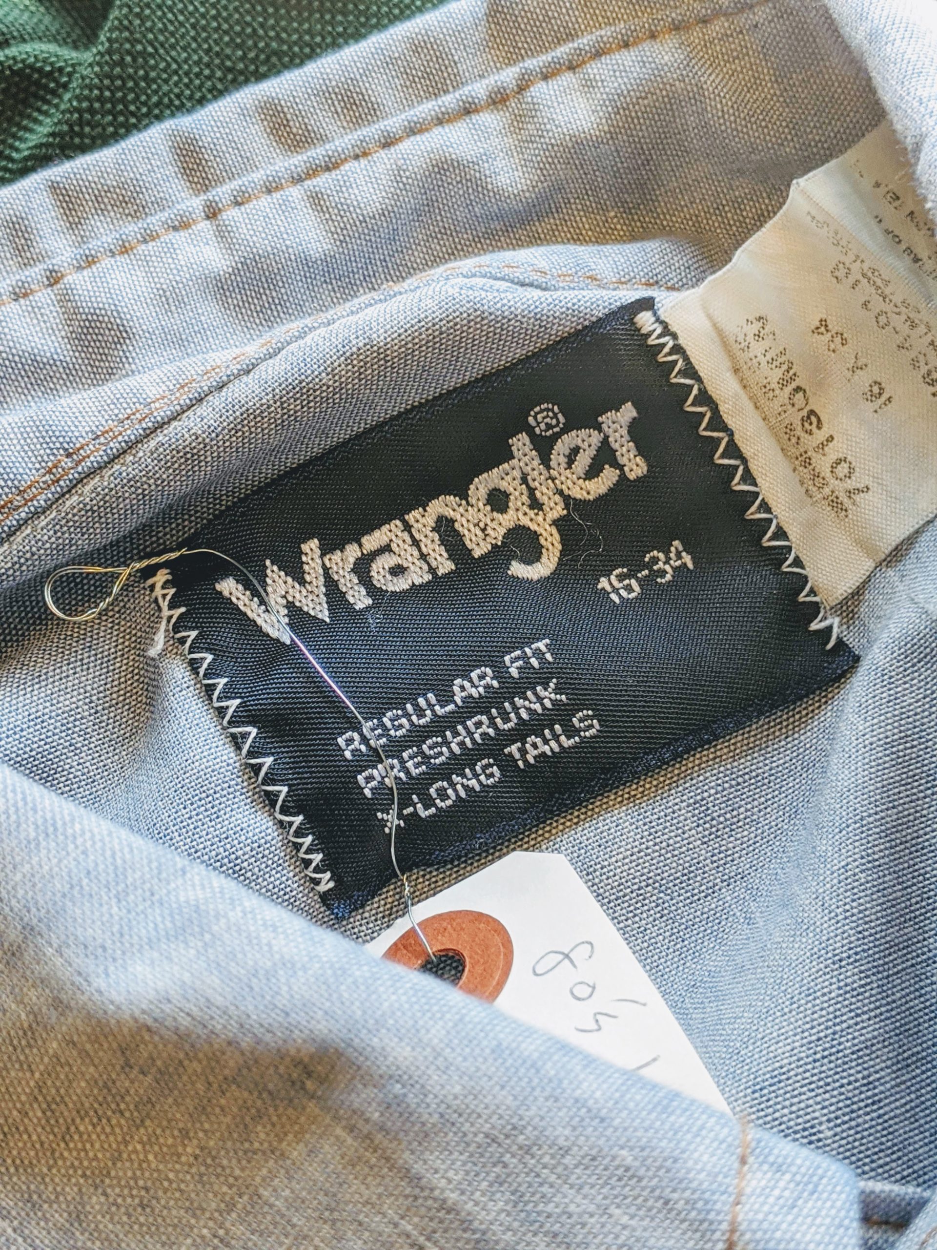 1980s USA Wrangler L/S Chambray Western Shirt – ataco garage blog