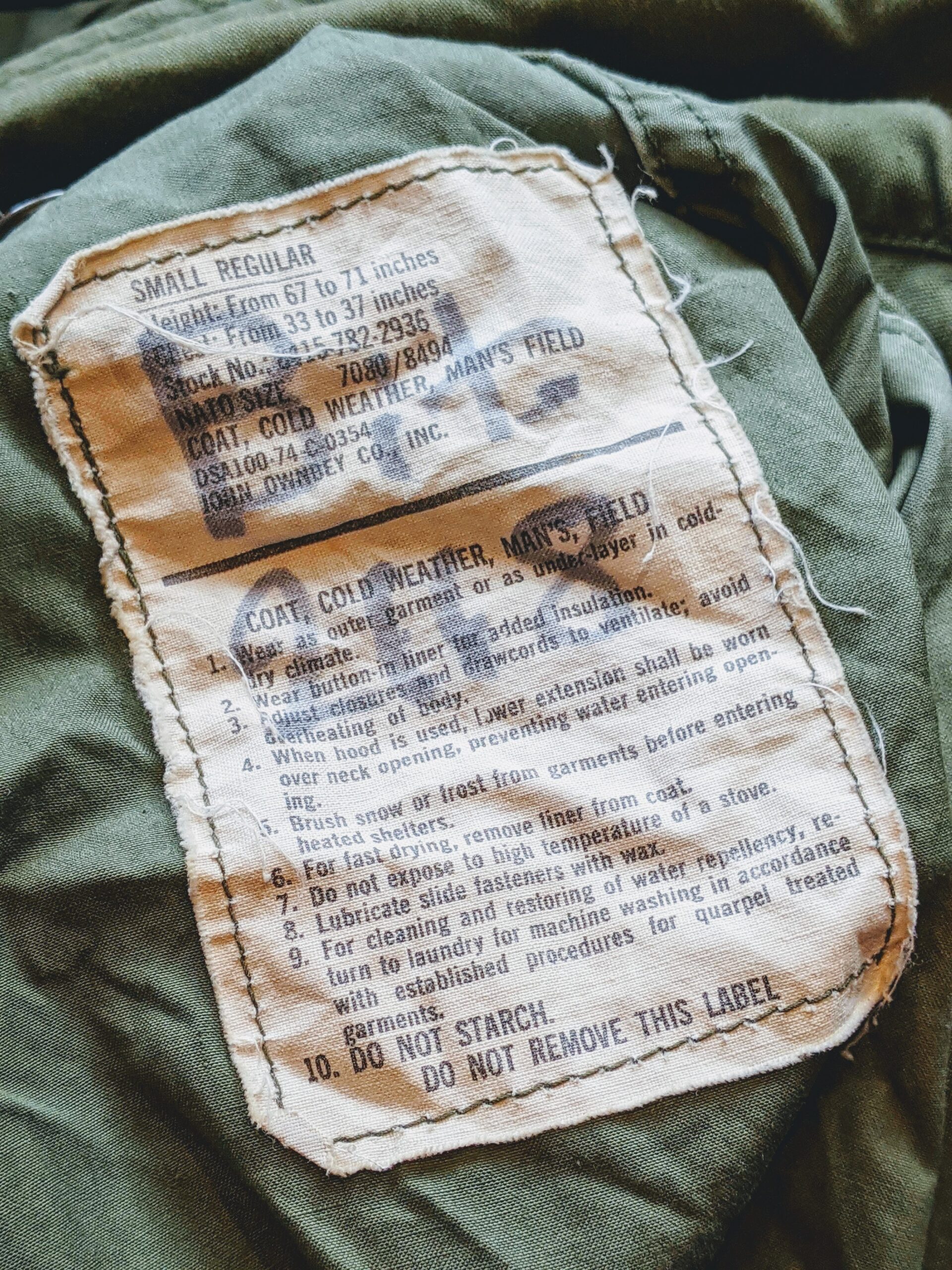 1970s U.S.ARMY M-65 field Jacket 3rd.model SMALL REGULAR – ataco