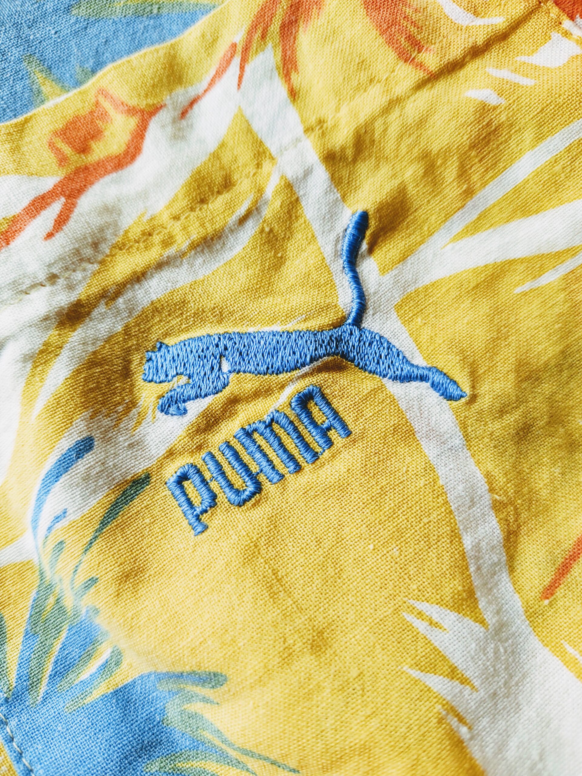 EURO PUMA S/S Hawaiian Shirt Shirt Yellow Mens-S – ataco