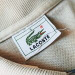 1990s French Lacoste S/S 1Pocket Polo Shirt Beige Mens-ML