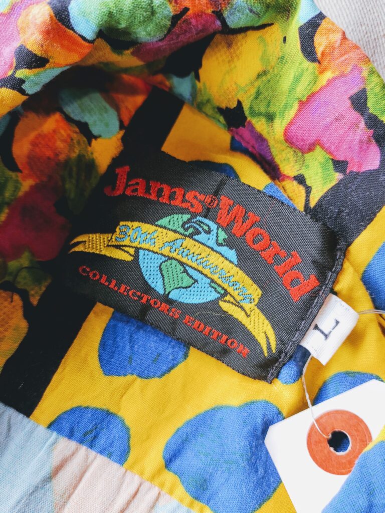 1990s USA Jams World 30th Anniversary Rayon Hawaiian Shirt Mens-L