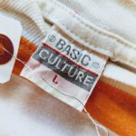 1980S-90S EURO BASIC CULTURE S/S Cotton Border Tee Orange-Green MENS-L