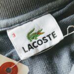 1990s- French Lacoste S/S Polo Shirt Gray Mens-SM