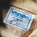 Bigsize 1970s-80s Wrangler S/S Patch Stripe Work Shirt Orange Mens-XL
