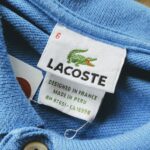 1990s- French Lacoste L/S Polo Shirt Light-Blue Mens-L