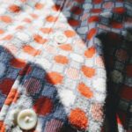 2021 Summer SALE 最終日 & 60s-70s EURO L/S Patterned Shirt Orange Mens-L