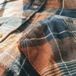 1970s-80s EURO L/S Print Plaid Corduroy Shirt Brown Mens-M