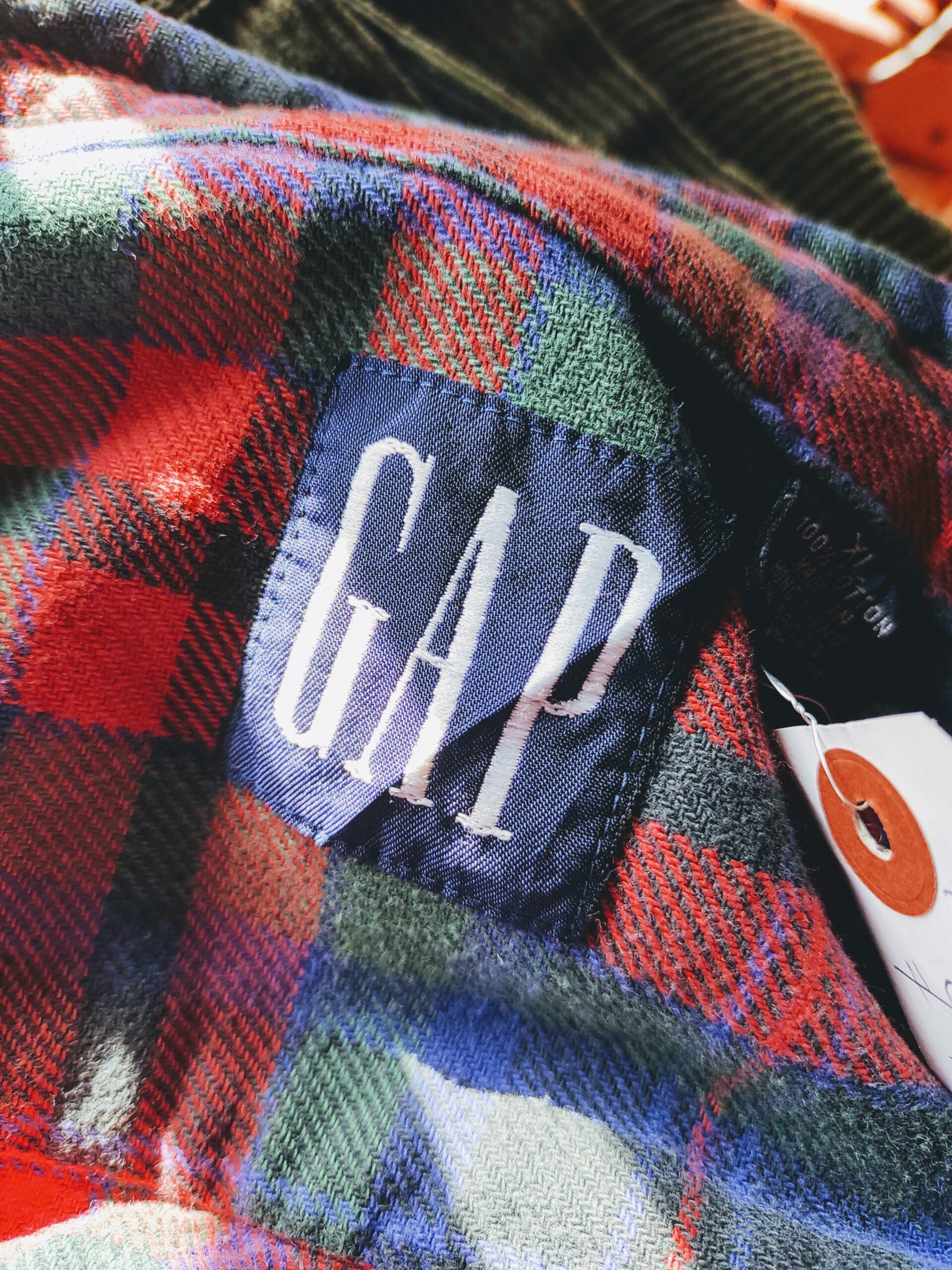 1990s USA Old GAP L/S Plaid Heavy Flannel Shirt Red Mens-XL