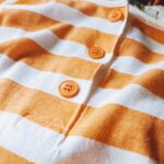 1980s-90s EURO S/S Henry Neck Border Tee Orange Mens-L