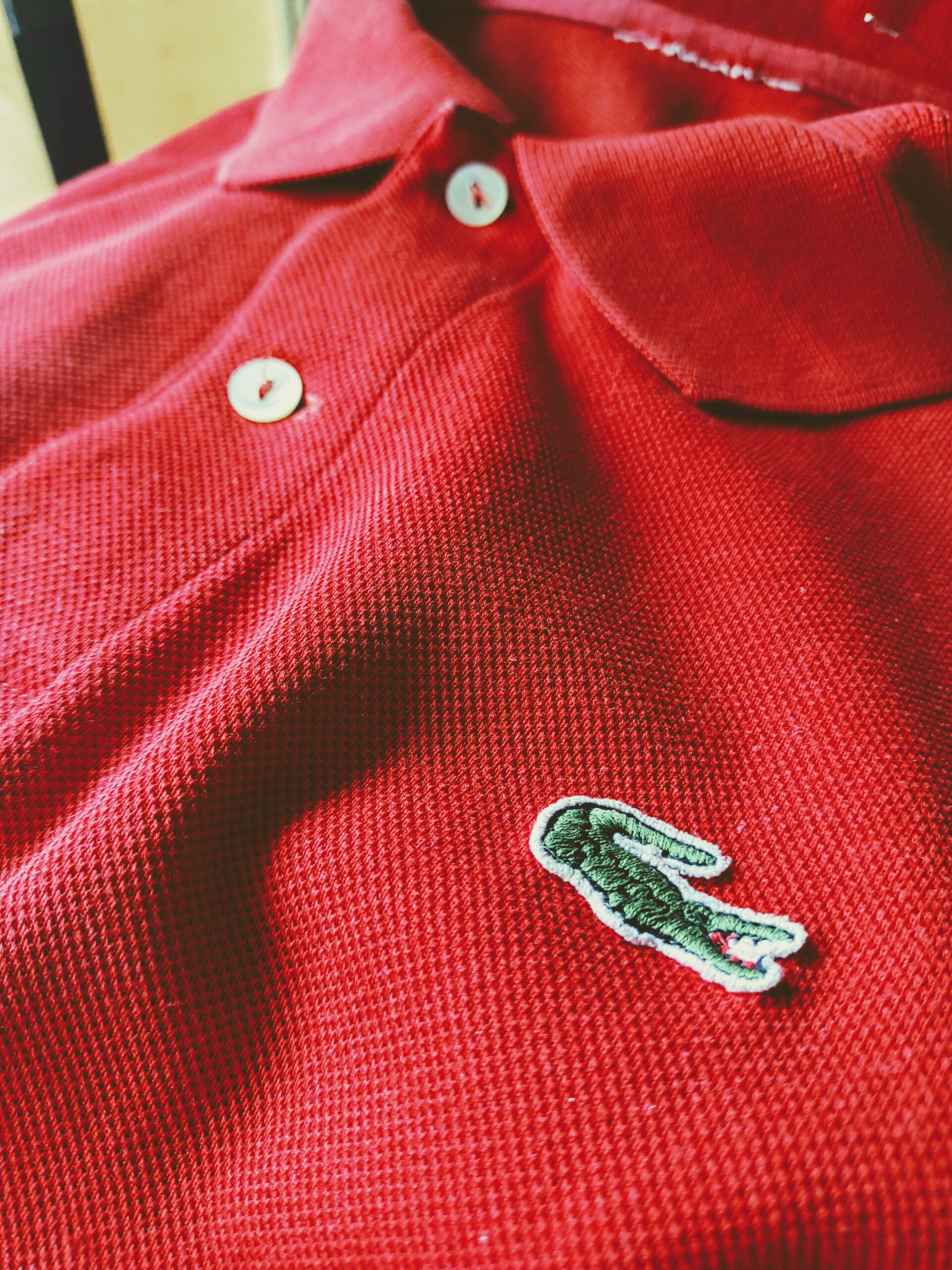 1970s-80s French LACOSTE S/S Polo Shirt Red Mens-ML – ataco
