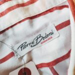 1970s-80s EURO Pierre Bodoni S/S Stripe Button down Shirt Red Mens-XL