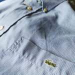French Lacoste S/S Button-Down Shirt Blue Mens-ML