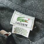 1980s French LACOSTE L/S Polo Shirt Gray Mens-M