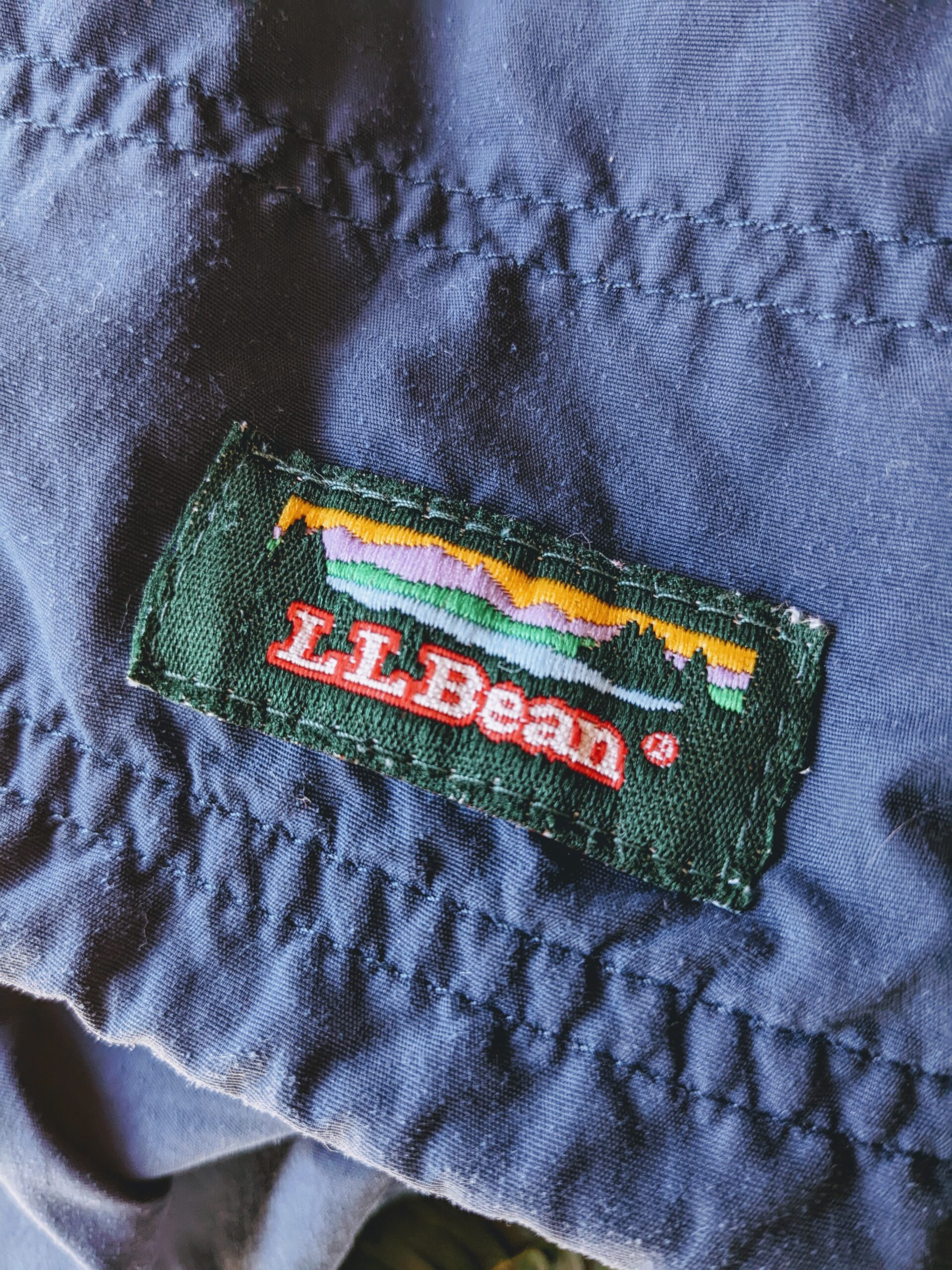 80s USA製 L.L.Bean ナイロン アノラックパーカー 青 W-M