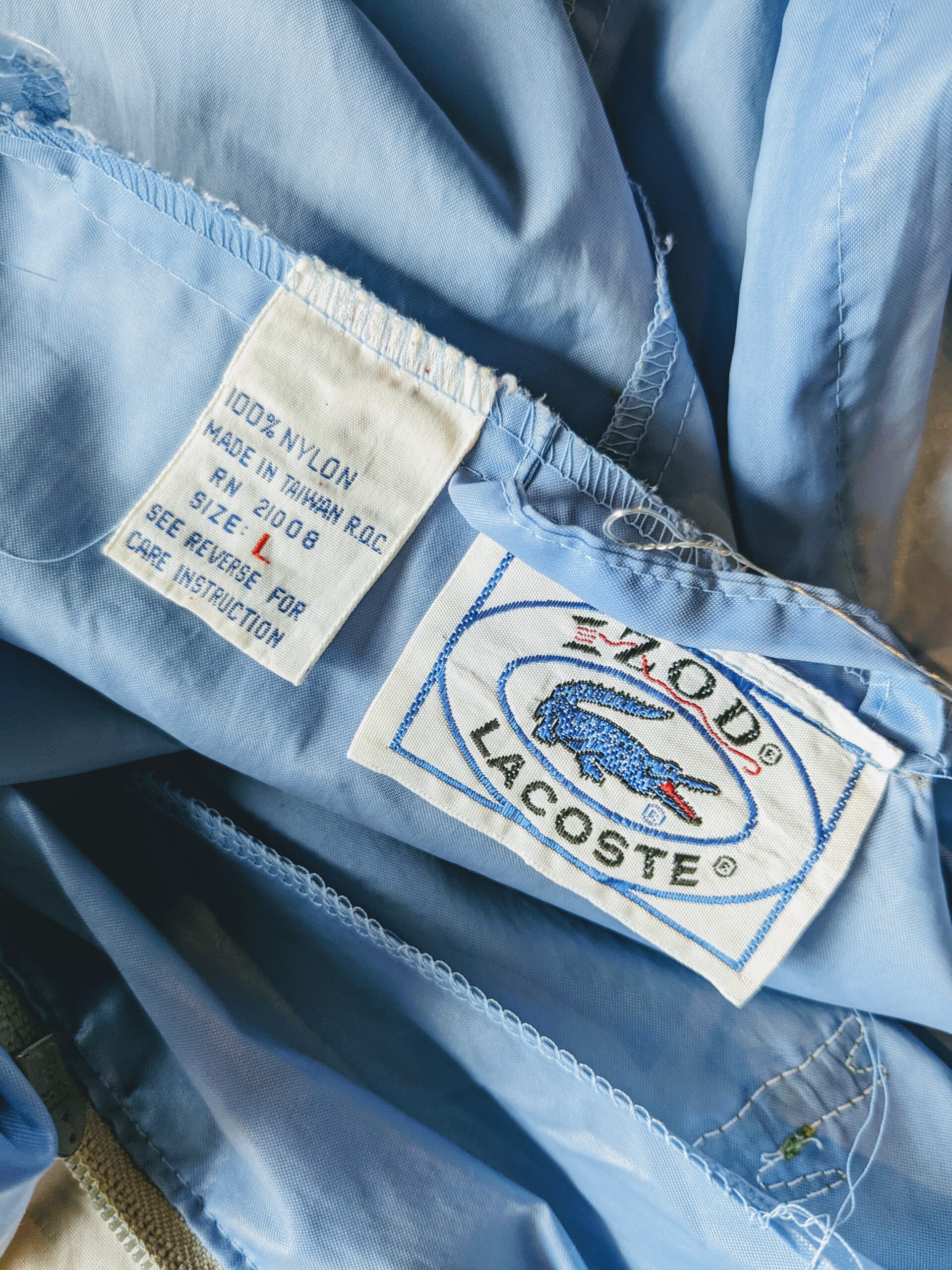 1970s-80s USA IZOD LACOSTE Nylon Jacket Light-Blue Mens-L – ataco