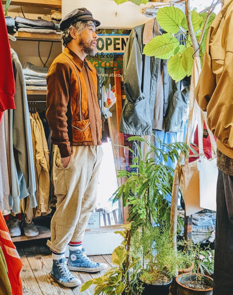 1970s-80s USA CHALLENGER Suede Leather Cardigan Brown Mens-M ...