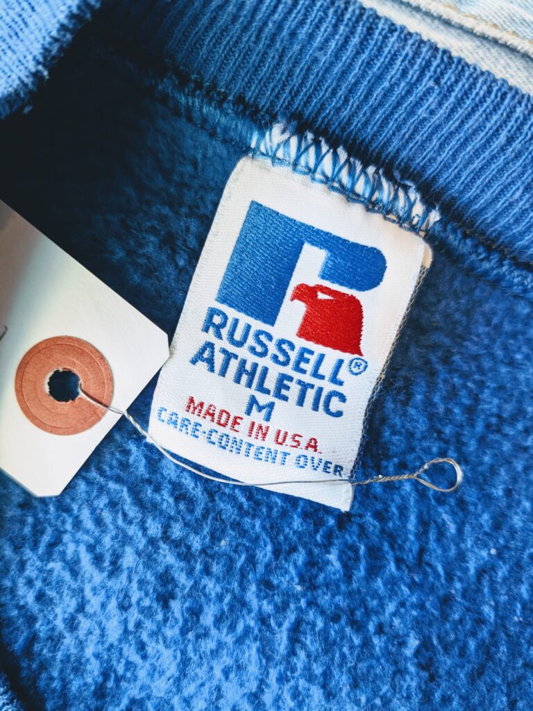 1980s-90s USA Russell Athletic Plain SweatShirt Blue Mens-M