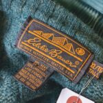 1980s-90s USA Eddie Bauer LambsWool Knit V-neck Sweater Green Mens-XL