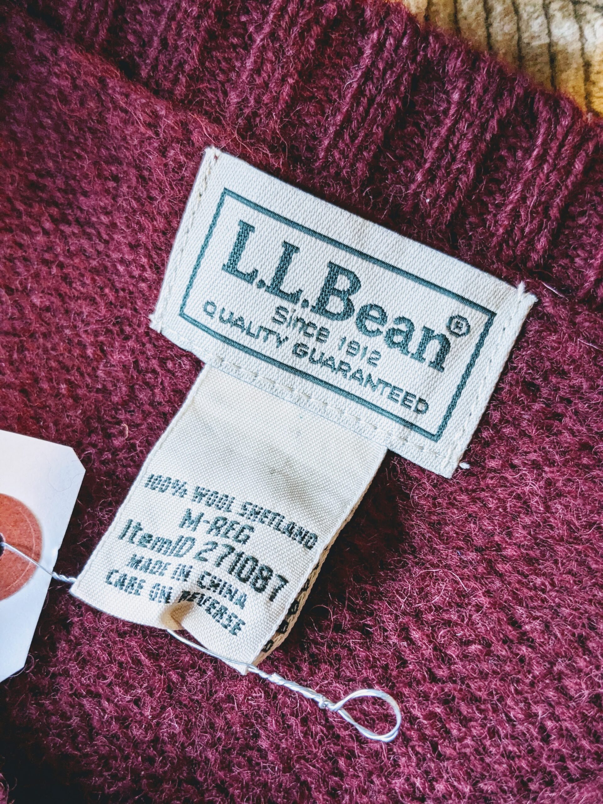 USA L.L.Bean Shetland Wool Sweater Bordeaux Mens M – ataco garage blog