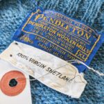 1970s-80s USA PENDLETON Shetland Wool Sweater Blue Mens-XL