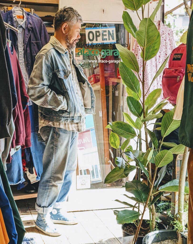 80s Levi's denim soutien collar coat