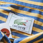 French Lacoste S/S Button-Down Stripe Shirt Yellow Mens-ML