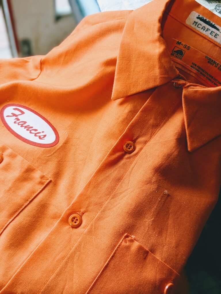 レッドキャップ ワーク シャツ ワッペン メンズ 3XL オレンジ  長袖