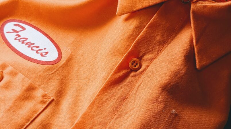 1980s-90s USA RED KAP S/S Patch Work Shirt Orange Mens-M – ataco 