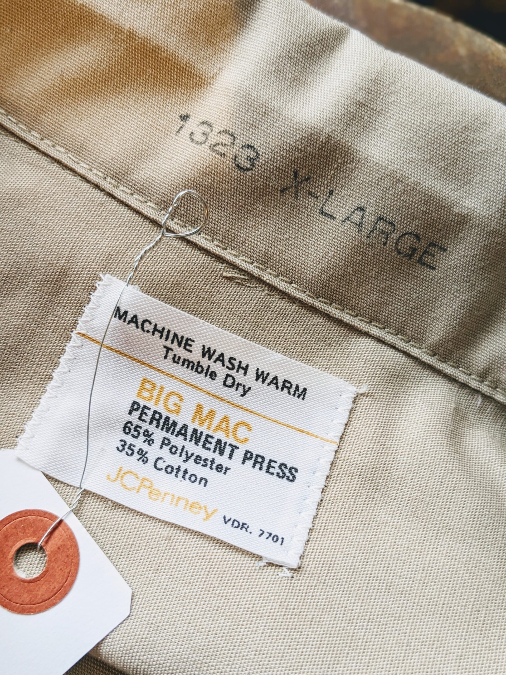 BigSize 1970s-80s USA BIG MAC S/S Work Shirt Beige Mens-XL – ataco garage  blog