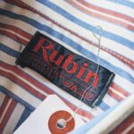 1970s-80s EURO Rubin Stripe S/S Box Shirt Red Mens-L